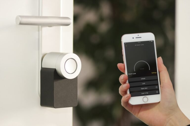 Smart home living room with connected lighting and voice assistant devices